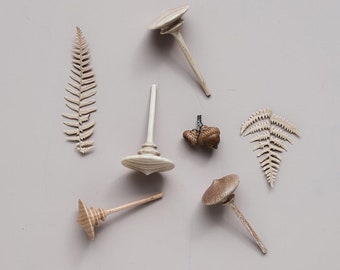 Handmade  wooden spinning tops.