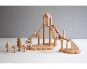 Wooden tree house play set.