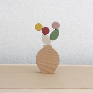 Blueberry flower pot, pretend play, open ended play, wooden toys, Gardening set, wooden animals, wooden flowers image 3