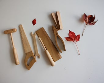 Handmade 7 piece wooden tool set