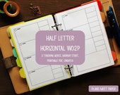 PRINTABLE Weekly Planner Insert, Half Letter Horizontal Week on 2 Pages with 3 Tracking Boxes Monday Start