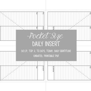 PRINTABLE Pocket Size Day on One Page Insert, Undated - Etsy