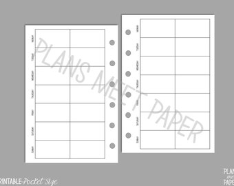 PRINTABLE Pocket Size Day on One Page Insert Undated | Etsy