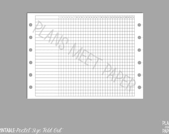 PRINTABLE Pocket Size Fold Out Monthly Habit Tracker, 31 Day Tracker, Lined Paper on the back, Undated