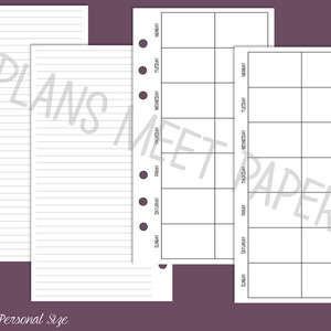 PRINTABLE Personal Size Planner Basics Insert Pack Clean - Etsy