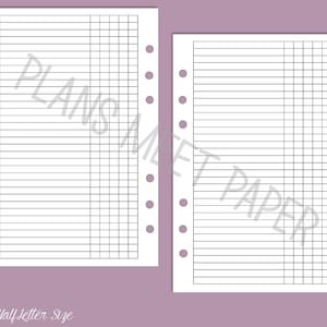 PRINTABLE Half Letter 5 Column Checklist or Habit Tracker Insert