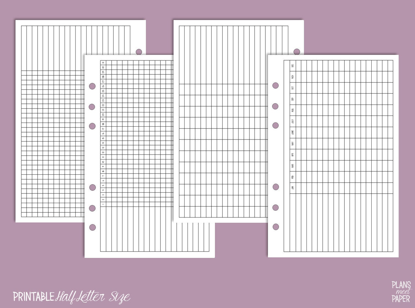 PRINTABLE Half Letter Size Planner Basics Insert Pack Clean, Multifunctional Inserts Minimalist