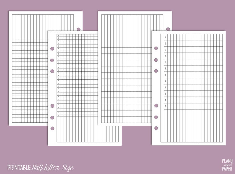 PRINTABLE Half Letter Size Planner Basics Insert Pack Clean