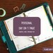 PRINTABLE Personal Daily Insert, Day on 1 Page, Undated - Etsy