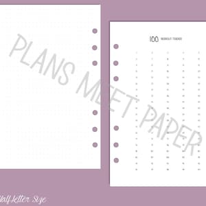PRINTABLE Half Letter 100 Workout Tracker