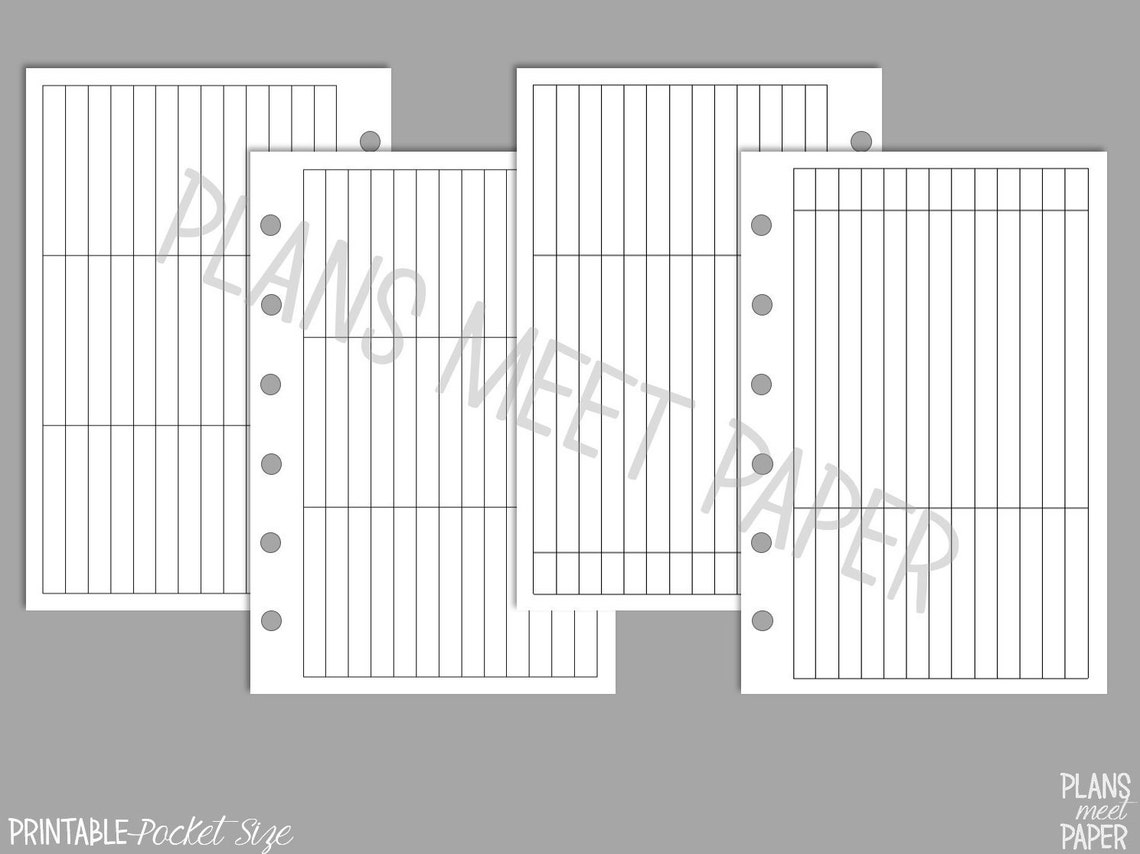 PRINTABLE Pocket Size Planner Basics Insert Pack Clean, Multifunctional