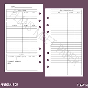 PRINTABLE Personal Monthly Budget- Blank Categories