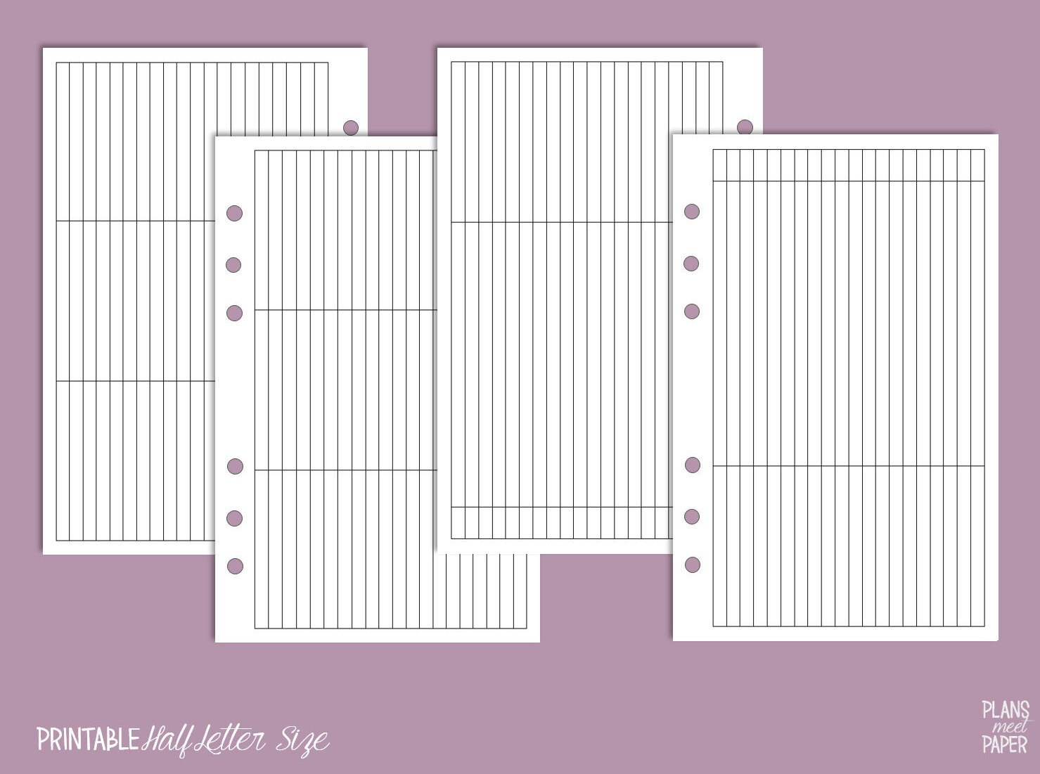 PRINTABLE Half Letter Size Planner Basics Insert Pack Clean