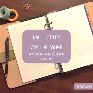 PRINTABLE Half Letter Week on 4 Pages Insert Monday Start (for Use With ...