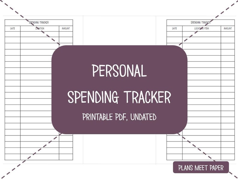 PRINTABLE Personal Spending Tracker - Etsy