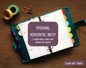 PRINTABLE Personal Weekly Planner Insert Horizontal Week on 1 | Etsy