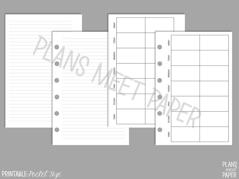 PRINTABLE Pocket Size Planner Basics Insert Pack | Clean ...
