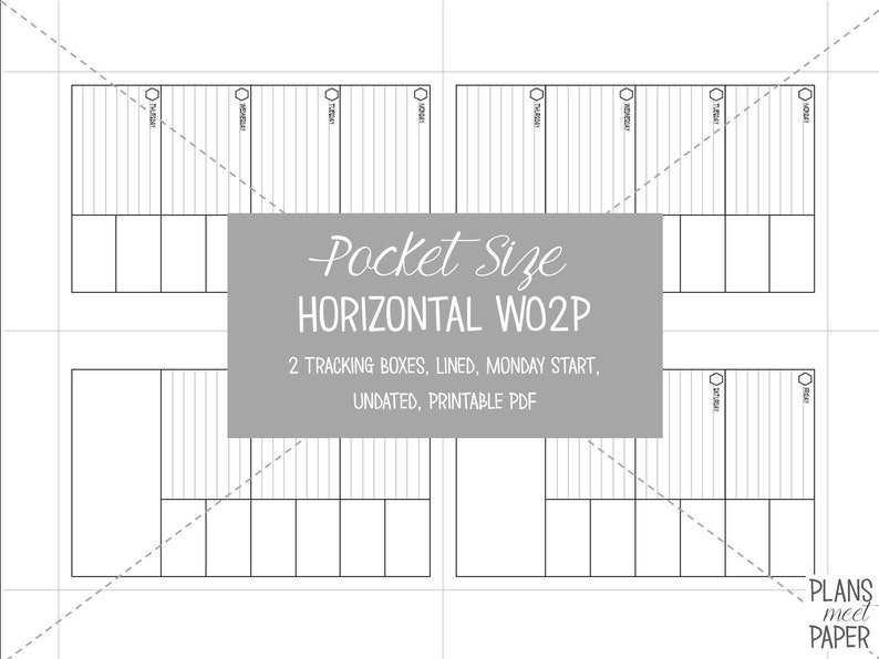 PRINTABLE Pocket Size Week on Two Pages With 2 Tracking Boxes Insert