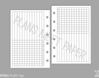 PRINTABLE Pocket Size 12 Month Tracker- Great for tracking Zone Cleaning, Bills, Habits, Etc.