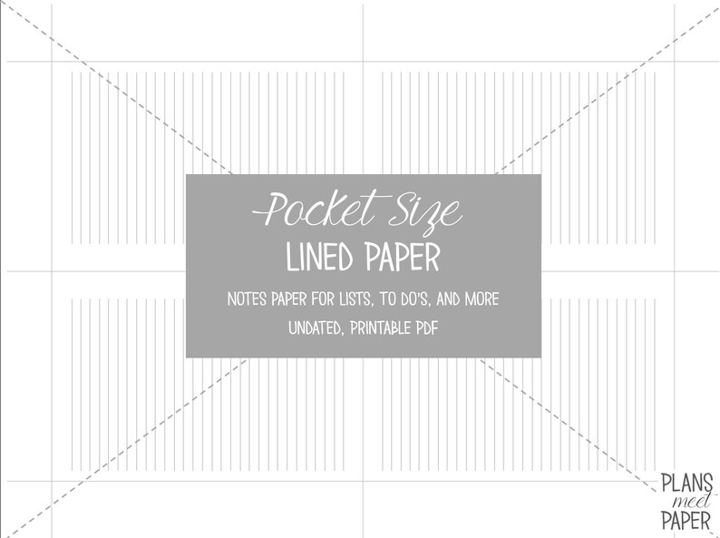PRINTABLE Pocket Size Lined Paper for Notes to Do's Etsy