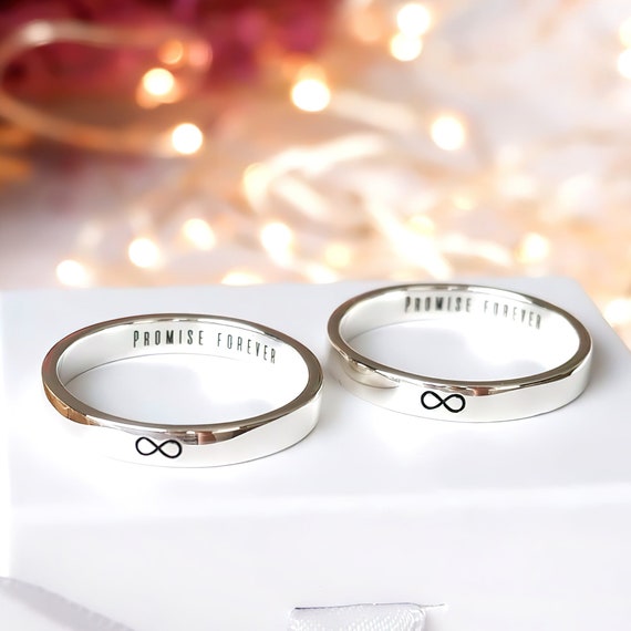 Silver ring shop name engraved