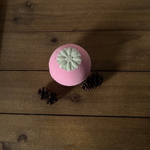 Pink Bath Bomb, Handmade Organic Vegan, Fizzy Relaxing, Detoxifying Great Gift…