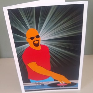 Tarjeta de felicitación de Frankie Knuckles/Chicago House dj/Padrino/Anoche, un disco dj me salvó la vida: Pioneers and DJ's of Disco series.