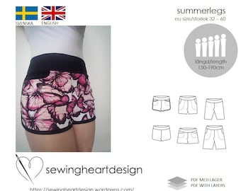 PDF-pattern. Summerlegs shorts. Size 32 - 60