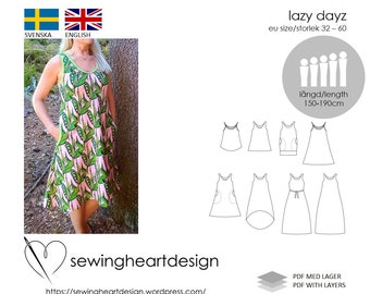 PDF pattern. Lazy Dayz. Size 32-60