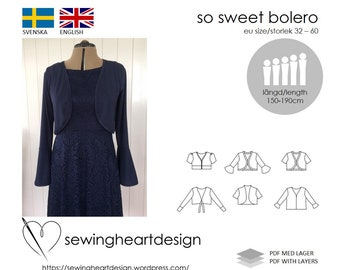 PDF pattern. So Sweet Bolero cardigan. Size 32-60