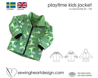 PDF pattern. Playtime Kids Jacket. Size 50-158