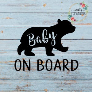 Baby Bear On Board | Naklejka na samochód | Naklejka trwała | SVG - Pobieranie cyfrowe