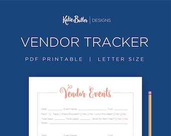 Vendor Events Tracker – Editable Craft Show Planner, Direct Sales Planner Printable, Booth Tracker, 1 Page // Direct Sales PDF Printables