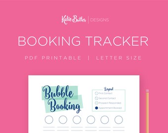 Bubble Booking Tracker – Direct Sales Booking Planner, Appointment Planner Printable, Booking Tracker, 1 Page // Direct Sales PDF Printables