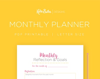 Mary Kay Monthly Planner – Editable Direct Sales Goals, MLM Monthly Reflection, Monthly Tracker, 1 Page // Direct Sales PDF Printables