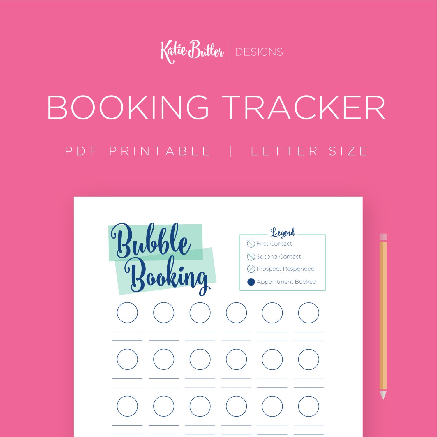 Bubble Booking Tracker Direct Sales Booking Planner | Etsy
