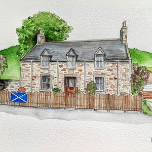 Custom House Portrait, Aquarell Haus Portrait, Venue Portrait Illustration