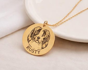 Collar con perfil de perro, collar personalizado con perfil de perro, collar con silueta de perro, joyería grabada con perro, collar conmemorativo para mascotas