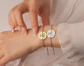 Pulsera personalizada para mascotas a partir de una foto, pulsera personalizada con la cara de un perro, joyería grabada con el retrato de tu mascota, pulsera para gatos, regalo para amantes de las mascotas.