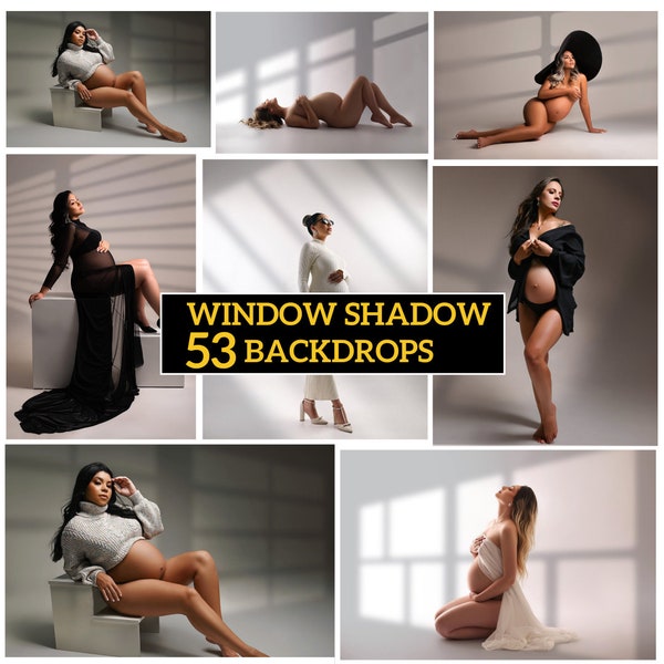 53 Window Shadow Overlays for Photoshop - Maternity & Wedding Backdrops - Photography Overlays