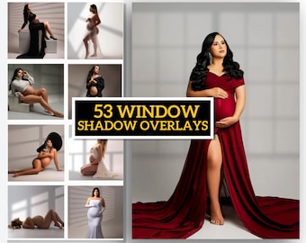 53 Window Shadow Backdrops Overlays for Photoshop, Maternity or Wedding Backdrops - Window Shade Overlays