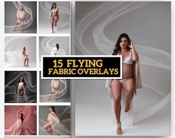 15 Flying Fabric Digital Overlay Backdrops - Maternity Backdrop Overlays, Studio Backdrops, Fine Art Textures, Photoshop Overlays Backdrop