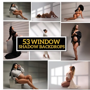 53 Fenster Schatten Overlays für Photoshop - Mutterschaft & Hochzeit Backdrops - Fotografie Overlays