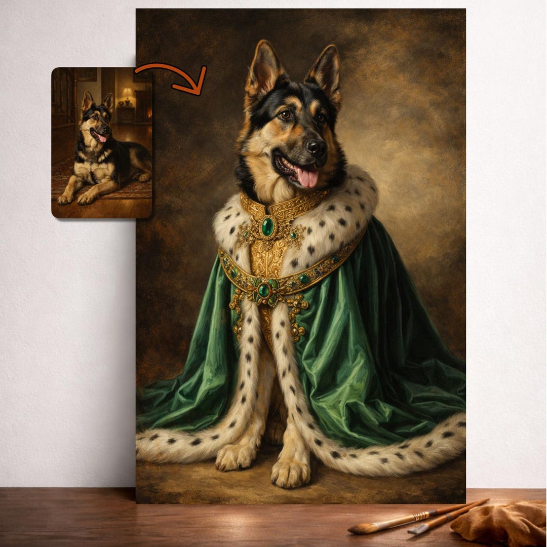 Royal Pet Portrait Digital Download, Custom Royal Pet Portrait From ...