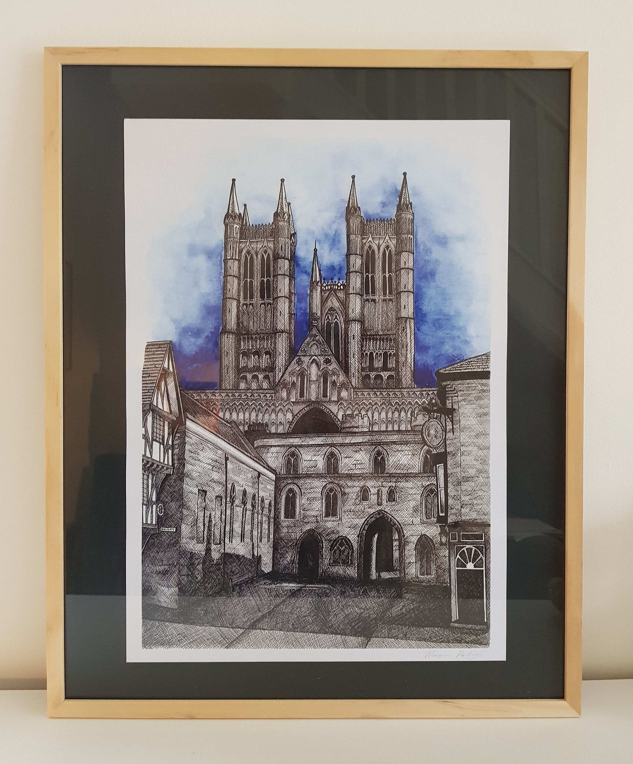 Lincoln Cathedral Art Print A4/A3 Etsy UK