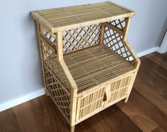 Bamboo Nightstand Etsy