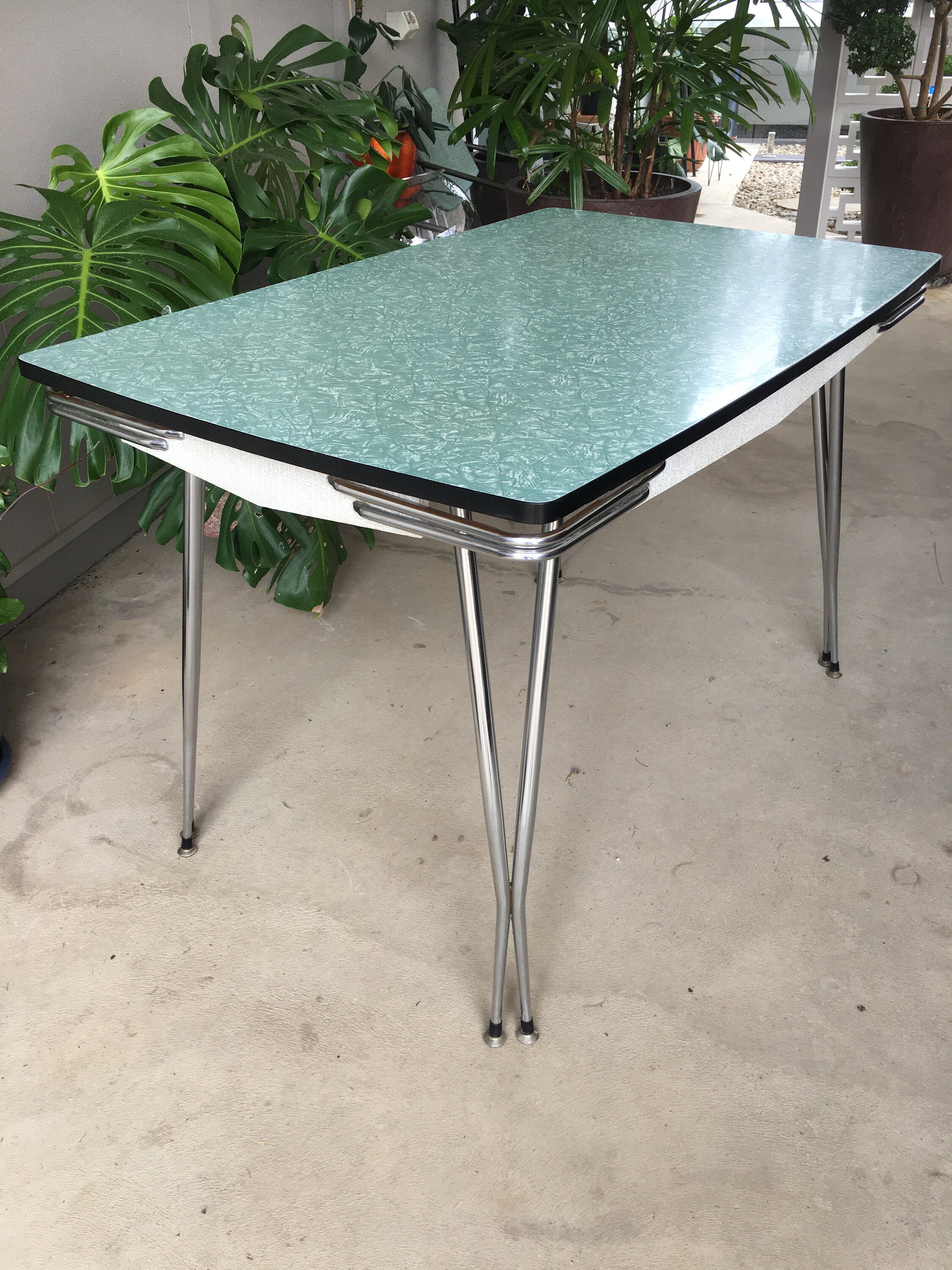 Vintage 1960s Retro Green LAMINEX Chrome Kitchen DINING TABLE Small Size Excellent Condition Etsy