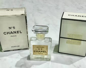 Vintage CHANEL nr. 5 - kleine LEGE FLES van 7 ml - In originele verpakking