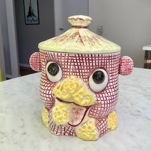 Retro Original 1960s COOKIE JAR - Vintage Collectable KITSCH Ceramics - Made in Japan