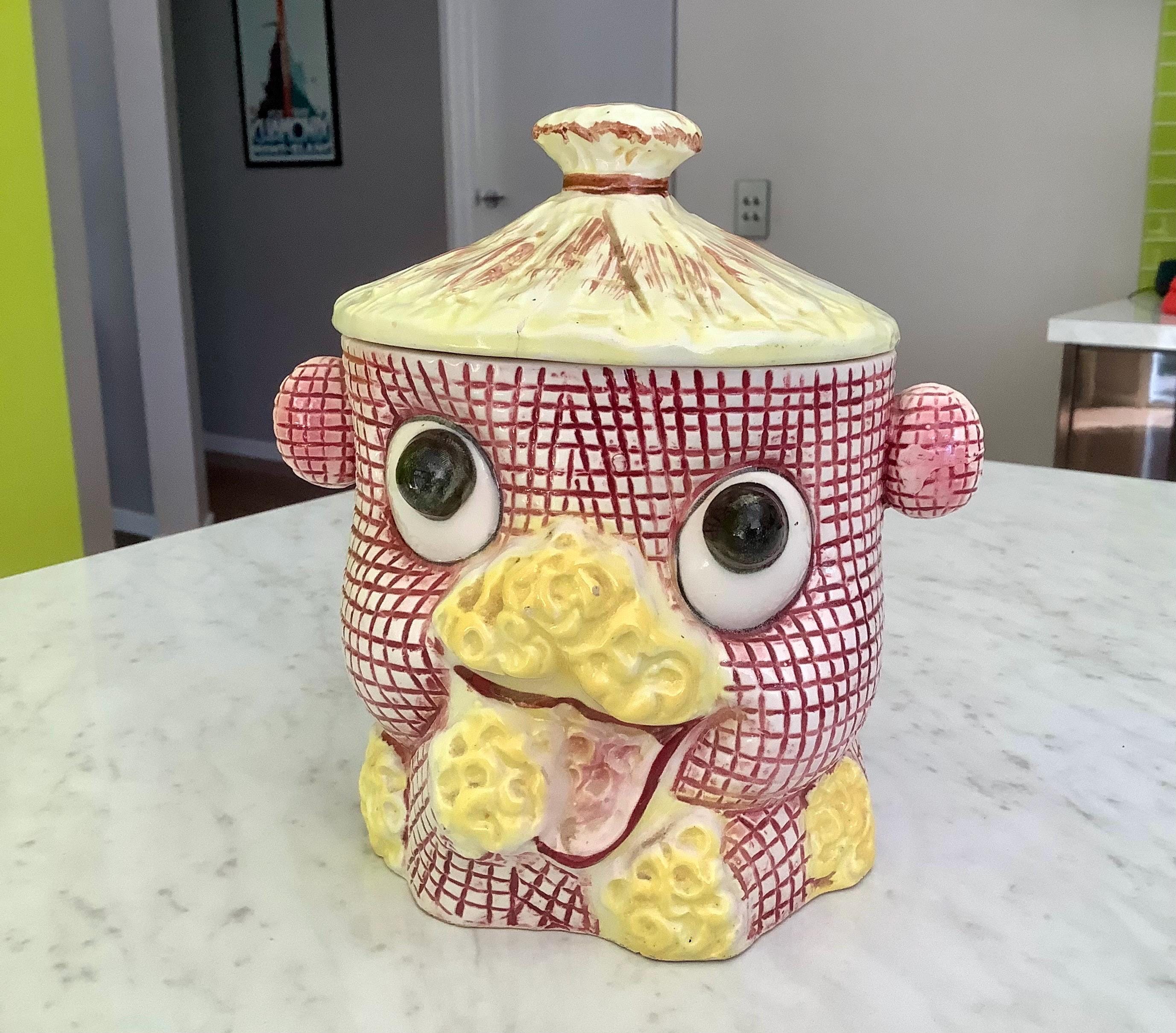 1960s ヴィンテージ 木製 ビスケット クッキージャー 手描き ブロカント 1960s Cookie Jar - Etsy UK